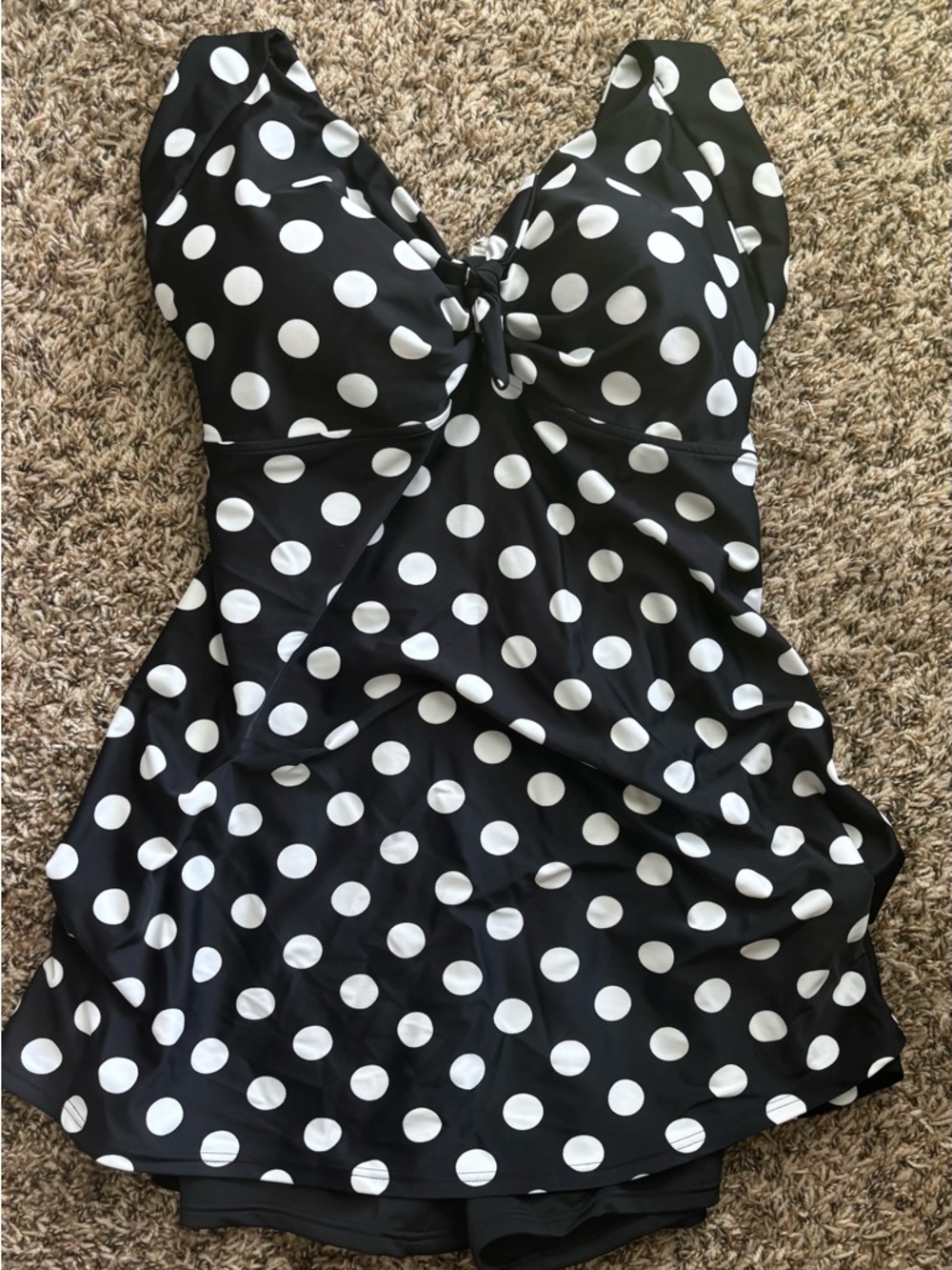COCOSHIP Black & White Polka Dot bathing suit
